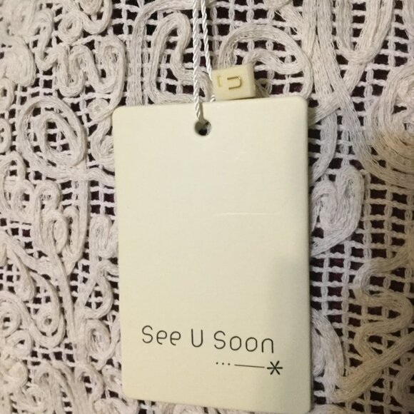 NWT See U Soon crochet lace button front vest in cream color one size L and 1 XL - Picture 6 of 8